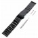 Alternatives Ersatz Uhren Armband (Watch band) für Samsung Gear S3 u.a. Smartwatches, Fitnesstracker aus Edelstahl in der Farbe schwarz, mit 22mm Breite
