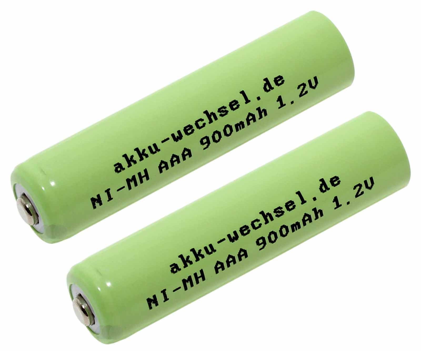 2x AAA NiMH Akku für Swissvoice Avena 357, 578, 748 Eurit 557, 748, 758 DECT Telefon, 1,2V, 900mAh