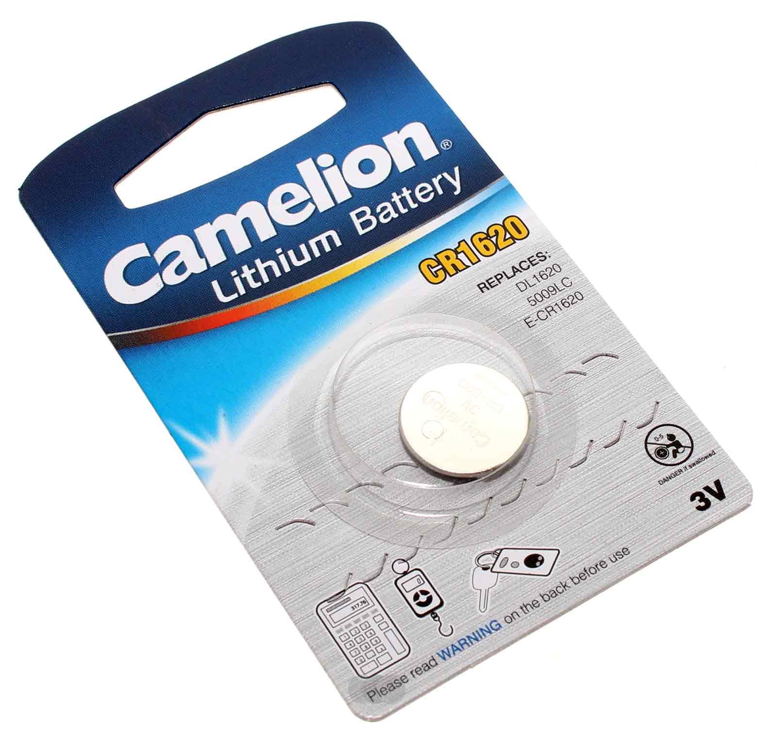 3V Camelion CR1620 Lithium Knopfzelle Batterie, 70mAh, wie DL1620, 5009LC, E-CR1620