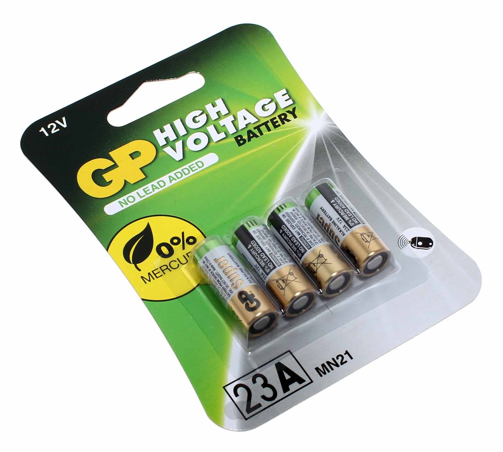 4er Pack GP 23A Alkaline Batterie  LR23, A23, MN21, L1028, LRV08, G23A, E23A, 12V, 38mAh