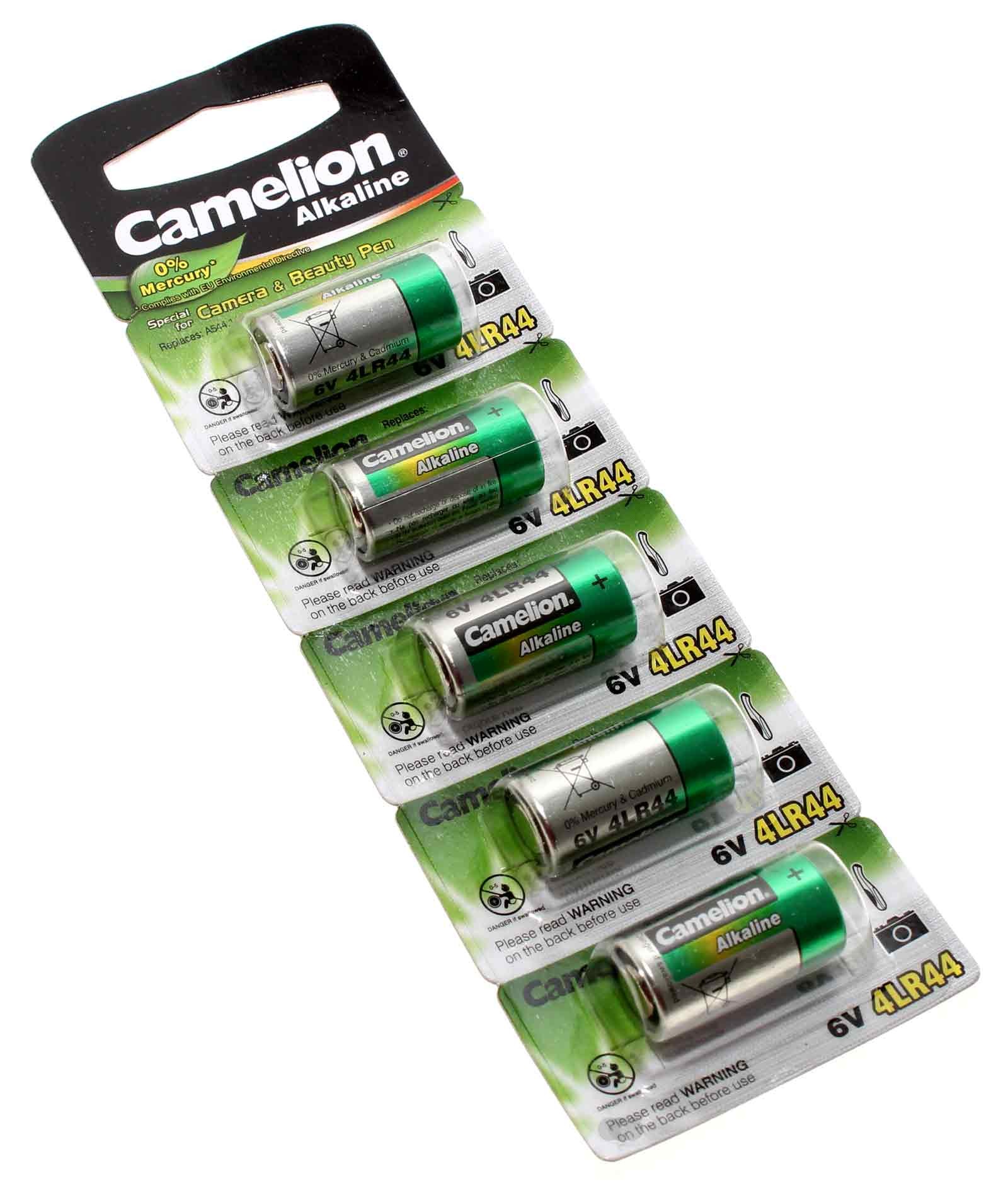 5er Pack Camelion 4LR44 Alkaline Spezial Batterie, 6V, 150mAh, wie 4LR44P, A476, E476A
