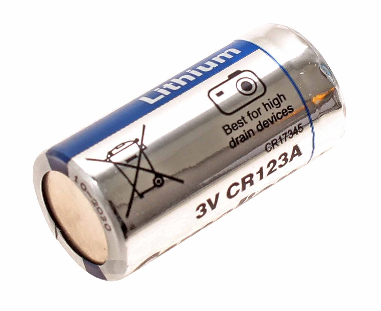 CR123A Lithium Batterie für Visonic Next K9-85 T MCW (868) Kabelloser Infrarot-Funkmelder Bewegungsmelder von Powermax plus Pro Complete Alarmanlage mit 3 Volt und 1300mAh Kapazität