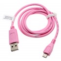 0,95m Micro USB Datenkabel für Smartphone Handy Tablet | Pink