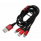 1m Delock 3 in 1 USB Ladekabel für Lightning, Micro USB, USB Type-C Anschlüsse, 85892