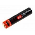 Li-Ion Akku AAA Micro mit Micro-USB Ladebuchse, R03, AM4, MN2400, 1,5V, 670mAh