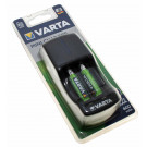Varta Mini Charger, NiMH Akku-Ladegerät für bis zu 2 Micro AAA oder Mignon AA, inkl. 2 Stück AAA Akkus mit 800mAh