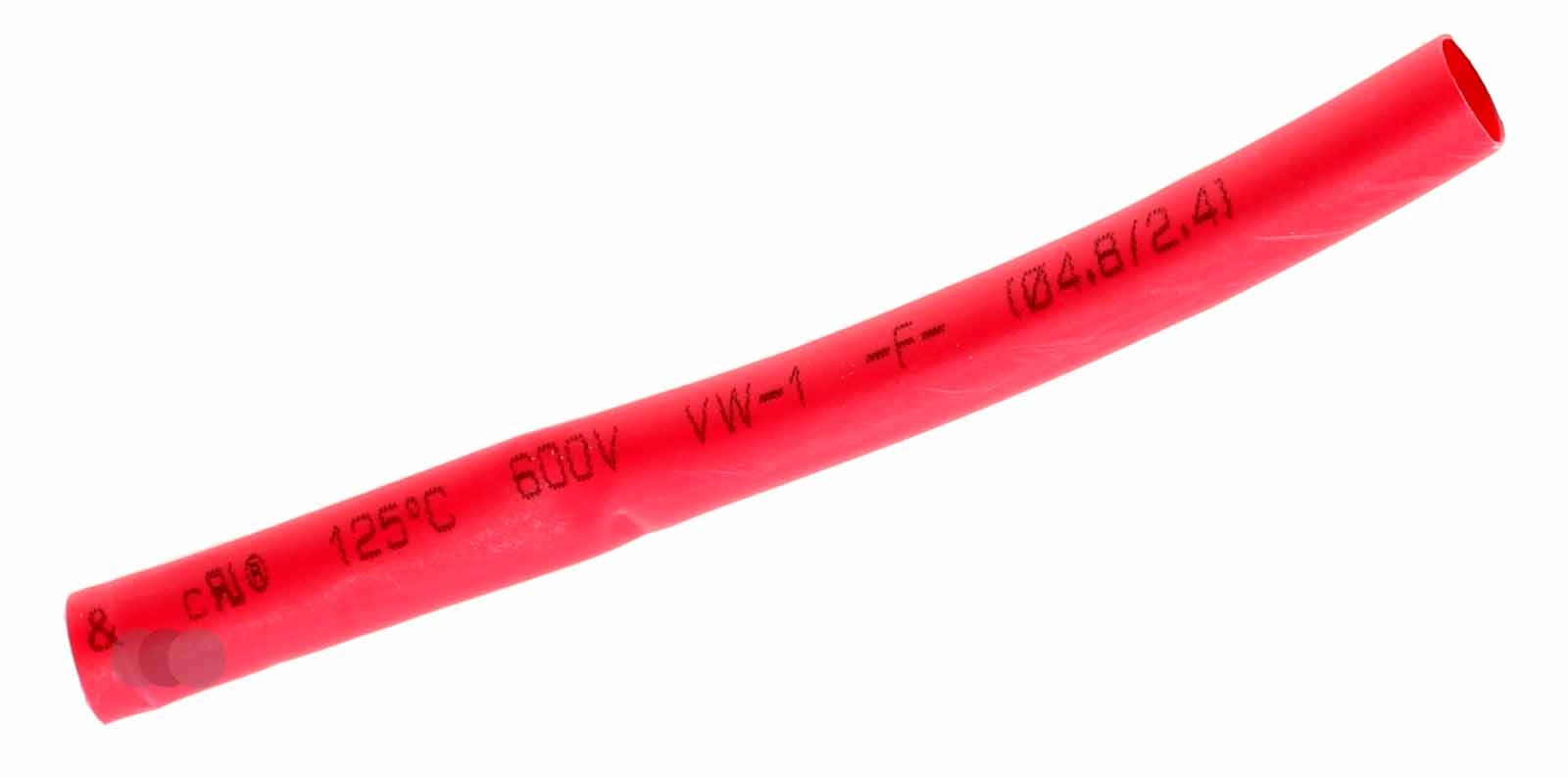 1 Meter Schrumpfschlauch CYG CB-HFT4.8-RED, 2:1, 600V, 125°C, 4,8mm Ø, rot