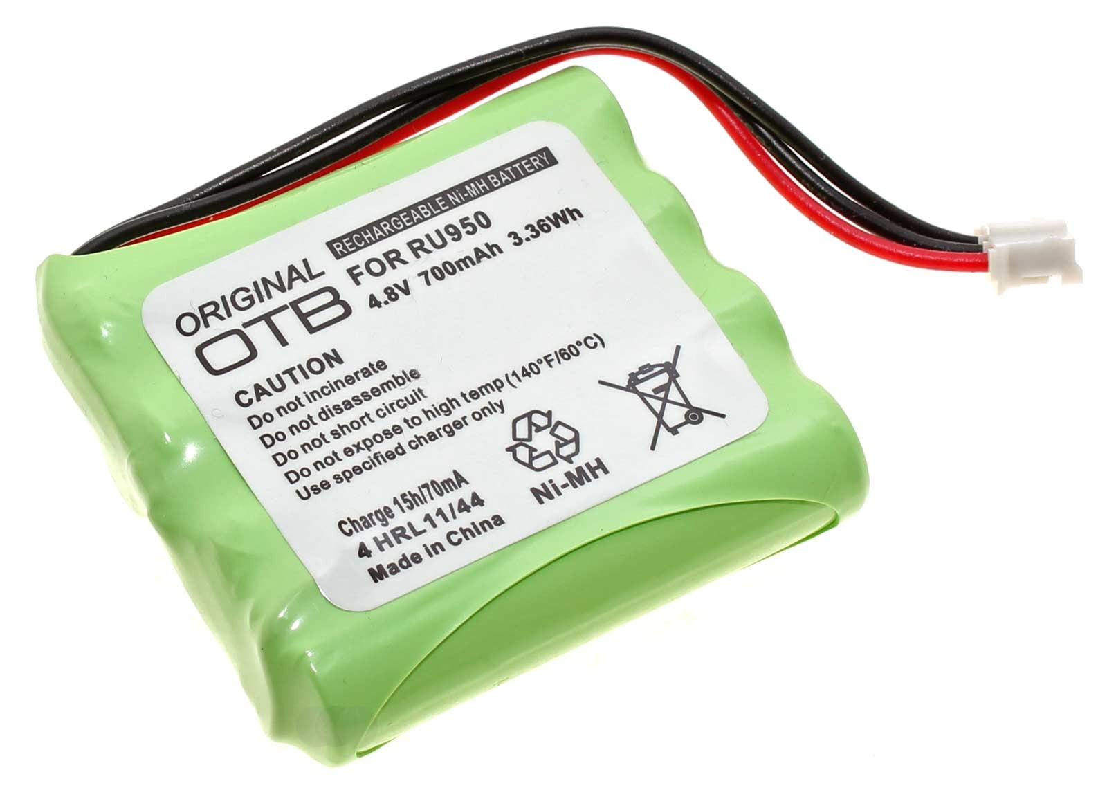 Alternativer Ni-Mh Akku für Philips Pronto und Marantz Universalfernbedienung mit 4,8 Volt und 700mAh Kapazität, ersetzt den original Akku HHR-60AAA/F4