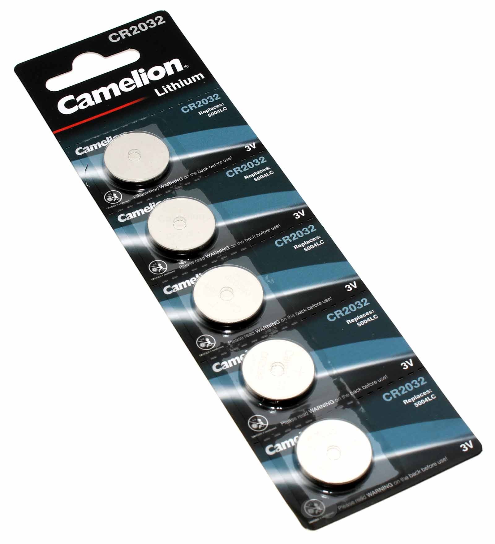 5x Camelion CR2032 [CR2032-BP5] Lithium Knopfzelle Batterie, DL2032, 5004LC, ECR2032, 3V, 220mAh