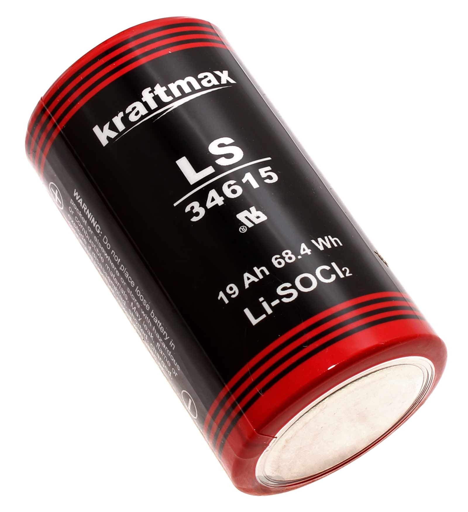 Kraftmax LS 34615 Lithium Batterie D Mono mit 3,6 Volt und 19000mAh Kapazität, Spezial-Batterie