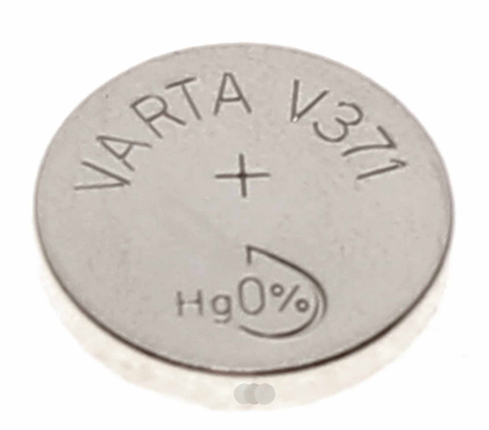 Varta V371 Knopfzelle Batterie Silberoxid für Uhren u.a., wie SR69, SR921, SR920SW, BULK, 1,55V, 30mAh