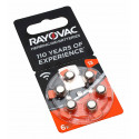 Pile a bottone in confezione da 6 Rayovac Batterie di tipo 13 | PR48 | per apparecchi acustici | hearing aid | 1,45 Volt
