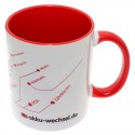 Tazza akku-wechsel.de | Tazza da té; bicchiere| Platino design rosso