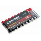 10er Pack Camelion Plus Alkaline Batterie 1,5V AAA Micro 1250mAh [LR03-SP10-DA] AM4 MN2400 E92