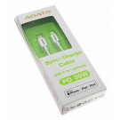 1m ADATA USB-C Lightning Daten- Ladekabel für Apple iPhone, iPad, iPod, weiss, AMFICPL-1M-CWH