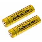 2x NiteCore NL1834 18650 Li-Ion spezial Akku 3,7 Volt und 3400mAh Kapazität, B-Ware ohne Blisterverpackung