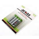 Arcas AAA Micro HR03 Nickel-Metallhydrid Akku mit 1,2 Volt und 1100mAh Kapazität im 4er Blister.