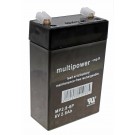 Multipower MP2.8-6P Blei Gel Akku mit 6 Volt, 2,8Ah Kapazität und 4,8mm Faston Kontakten
