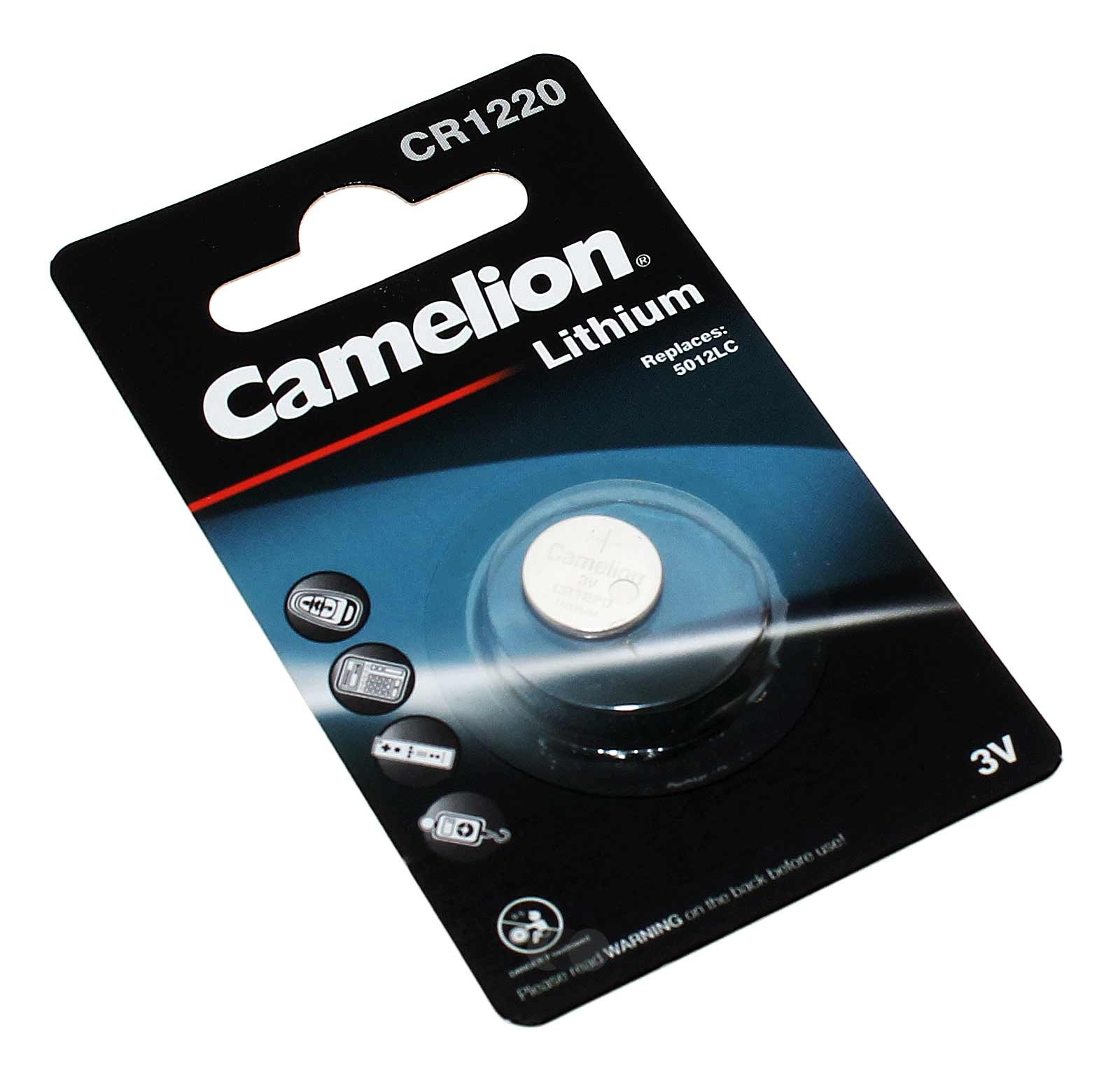 3V Camelion CR1220 Lithium Knopfzelle Batterie, 38mAh, wie DL1220, E-CR1220, 5012LC