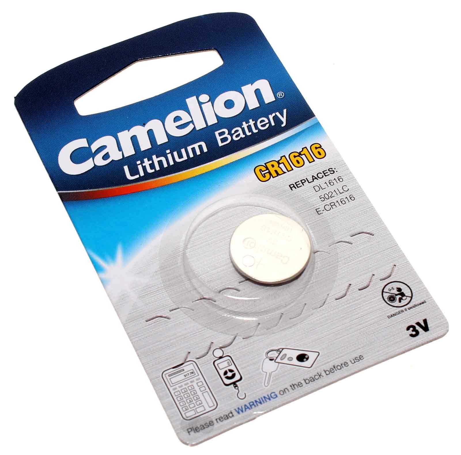 3V Camelion CR1616 Lithium Knopfzelle Batterie, 50mAh, wie DL1616, 5021LC, E-CR1616