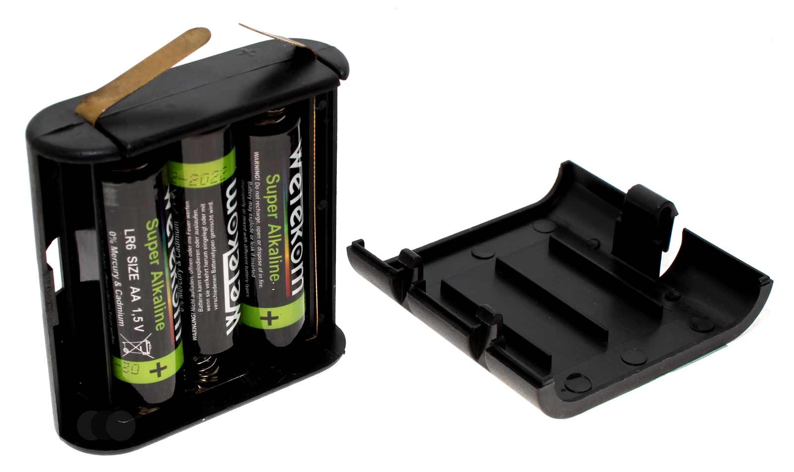4,5V Flachbatterie 3LR6 Adapter Batteriebox Wechselgehäuse mit 3x