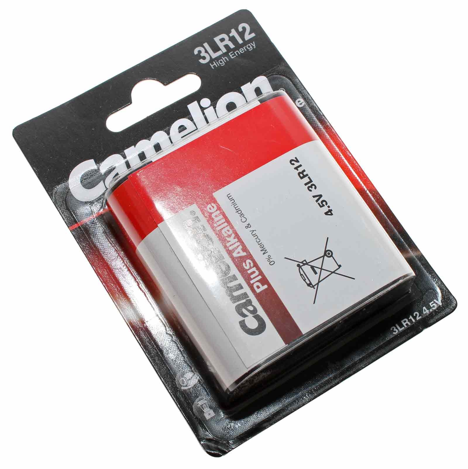 Camelion 3LR12 Plus Alkaline Flachbatterie mit 4,5 Volt und 3000mAh Kapazität