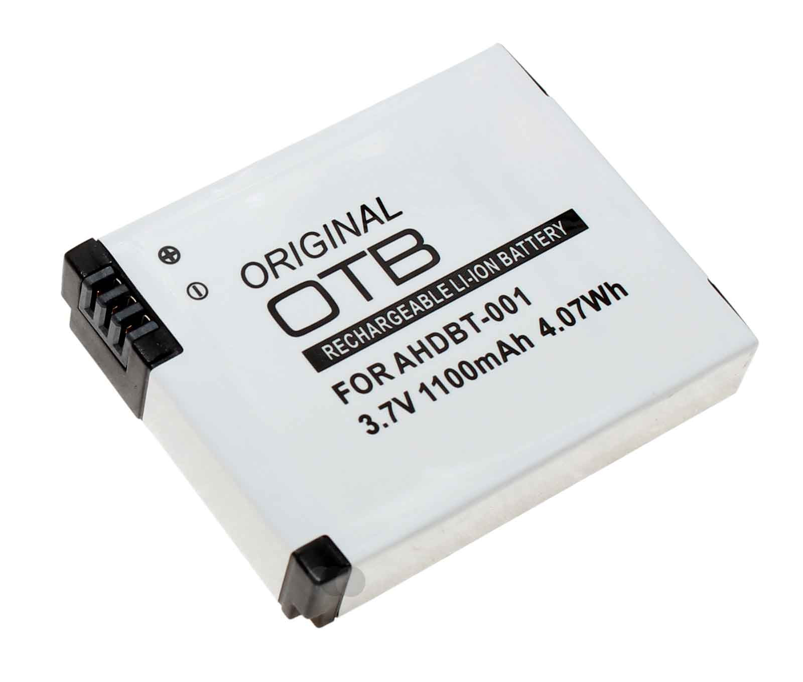 Akku für GoPro Hero Hero 2 Actioncam, ersetzt ABPAK-001, AHDBT-001, AHDBT-002, 3,7V, 1100mAh