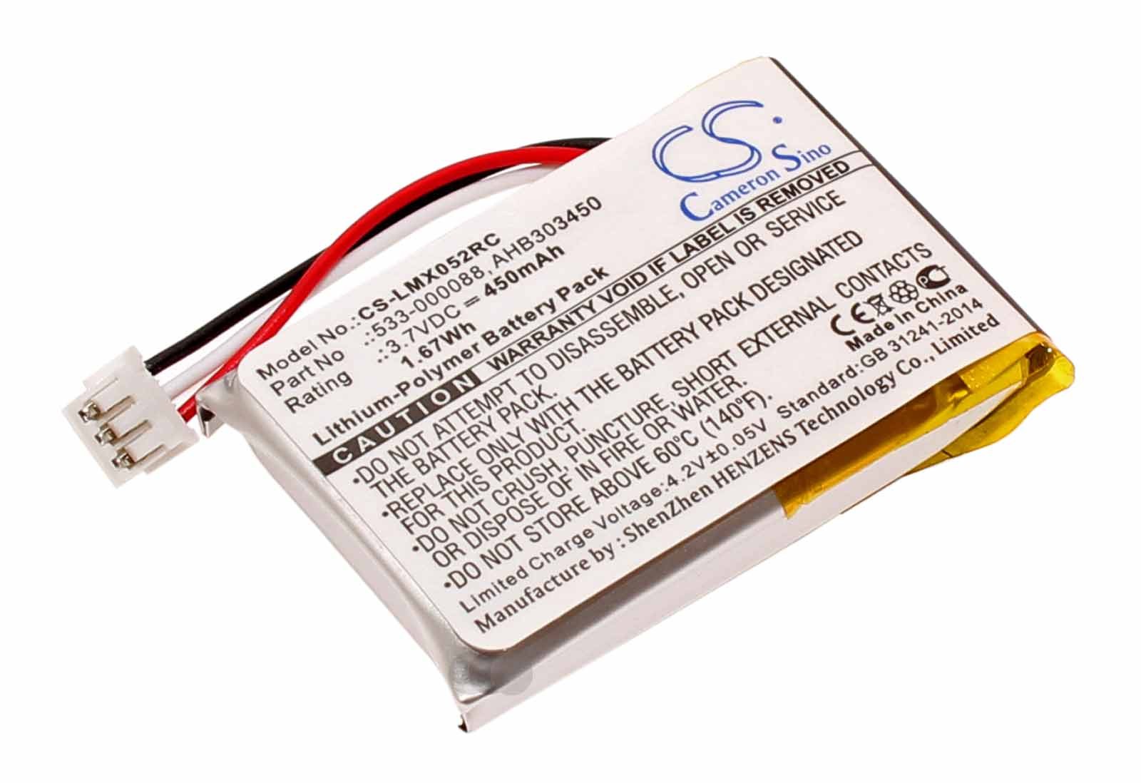 Akku für Logitech M-RO052, MX Anywhere 2, MX Master, ersetzt 533-000120, AHB303450, L/N: 1412, 3,7V, 450mAh