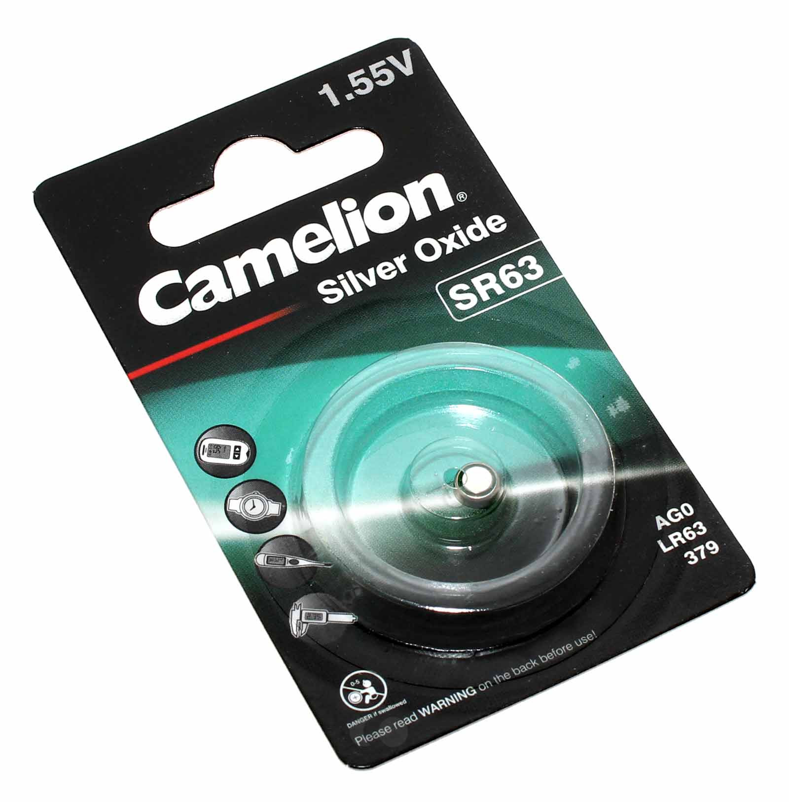 Camelion SR63 Knopfzelle Batterie, 280-59, 379, 0GA AG0, LR63, SB-AC, V0GA, 1,5V, 10mAh