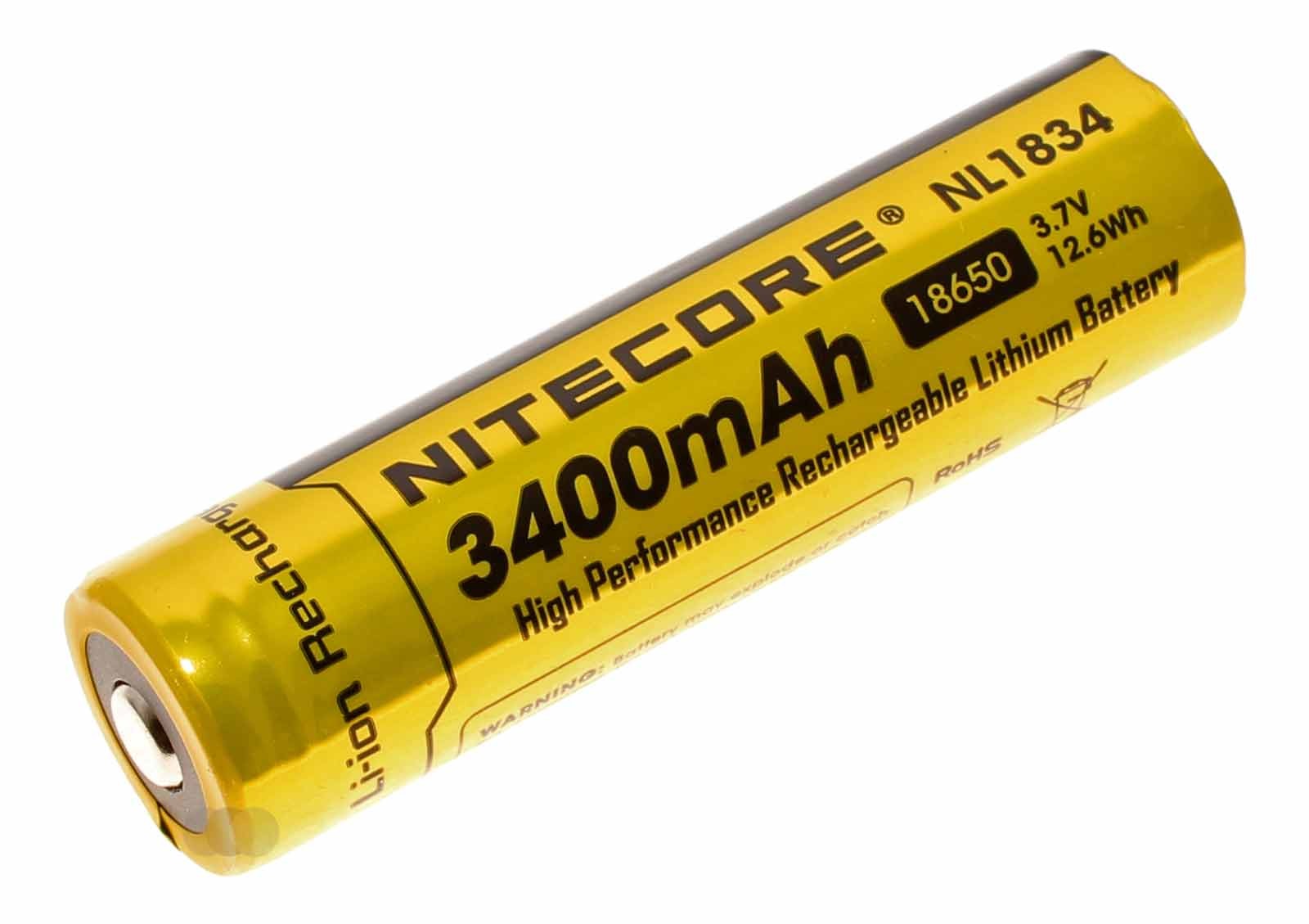 NiteCore NL1834 18650 Li-Ion spezial Akku 3,7 Volt und 3400mAh Kapazität, B-Ware ohne Blisterverpackung