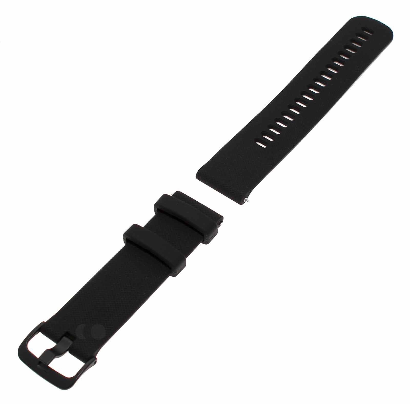 Uhrenarmband für Garmin Vivoactive 4 Smartwatch, Fitnesstracker, Silikon, schwarz