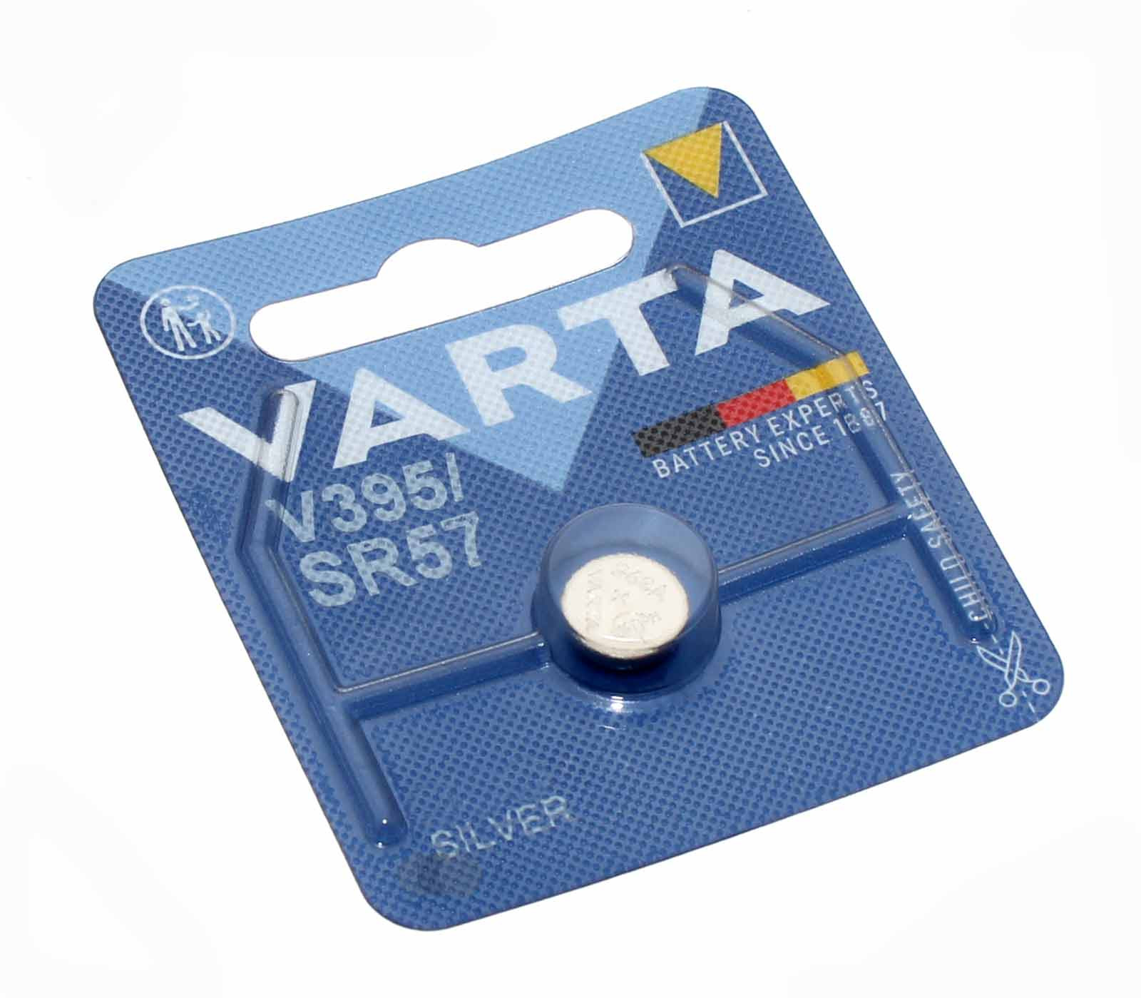 Varta V395 / SR57 Knopfzelle Batterie Silberoxid für Uhren u.a., 1162SO, D395, RW313, 1,55V, 42mAh