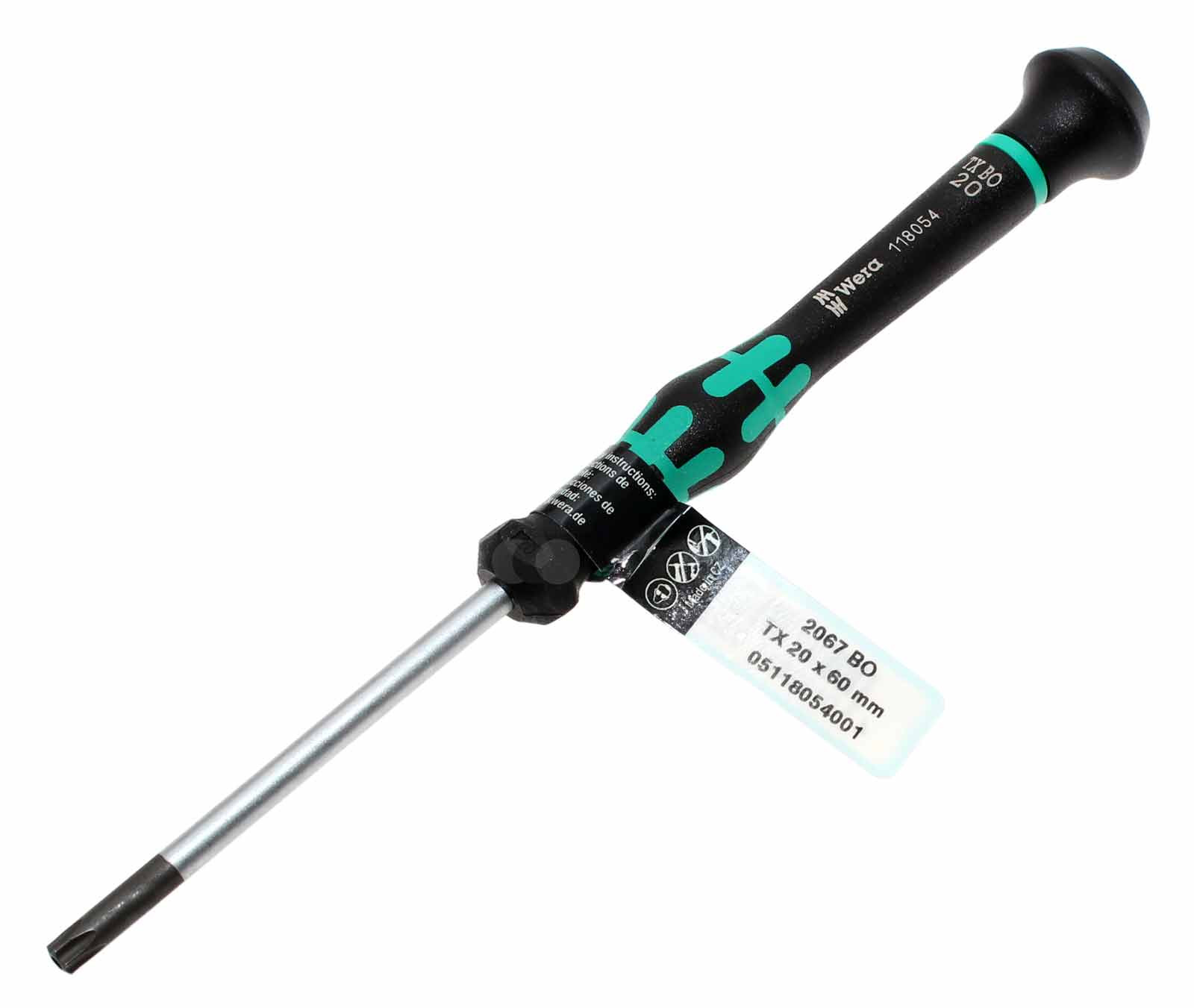 Wera 118054 Torx BO TX 20 x 60 mm Schraubendreher Schraubenzieher, 2067, 05118054001