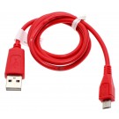 Rotes, 0,95m langes USB-Datenkabel und Ladekabel, USB 2.0 Typ A auf Micro-USB, für Smartphone, Handy, Tablet u.a.