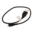 Schwarzes, 30cm langes USB-Datenkabel und Ladekabel, USB 2.0 Typ A auf Micro-USB, für Smartphone, Handy, Tablet u.a.