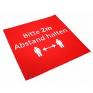 "Bitte 2m Abstand halten" Fussbodenaufkleber Fliese 280 x 280mm, auch für outdoor, rot weiss