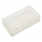 Stabile Transportbox, AccuSafe, Aufbewahrungsbox aus Kunststoff geeignet für bis zu 2 Akkus, Batterien vom Typ 18650,bis 65,5mm Länge, in Farbe transparent