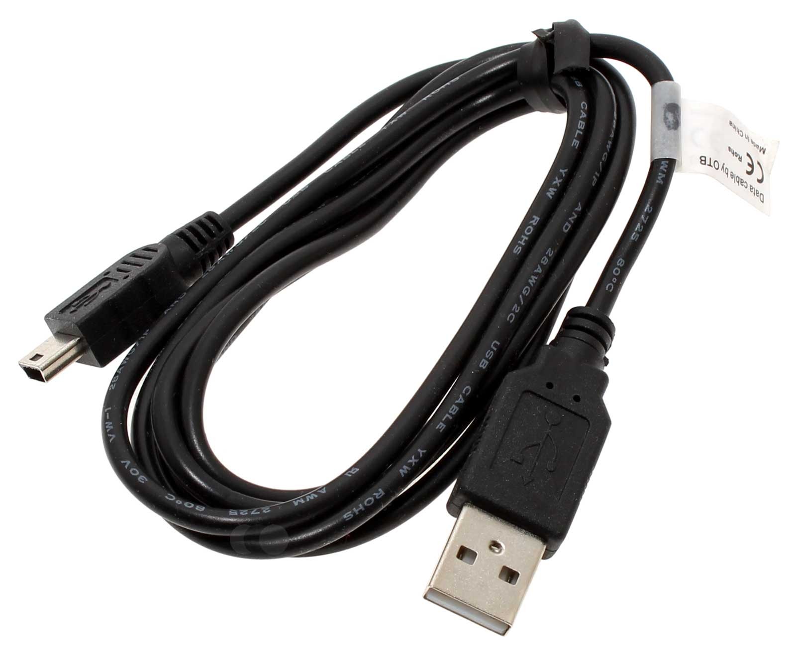 1m USB-Datenkabel zur Datenübertragung zwischen Computer und Geräten mit Mini-USB-Anschluss, versorgungsspannung über USB-Anschluss