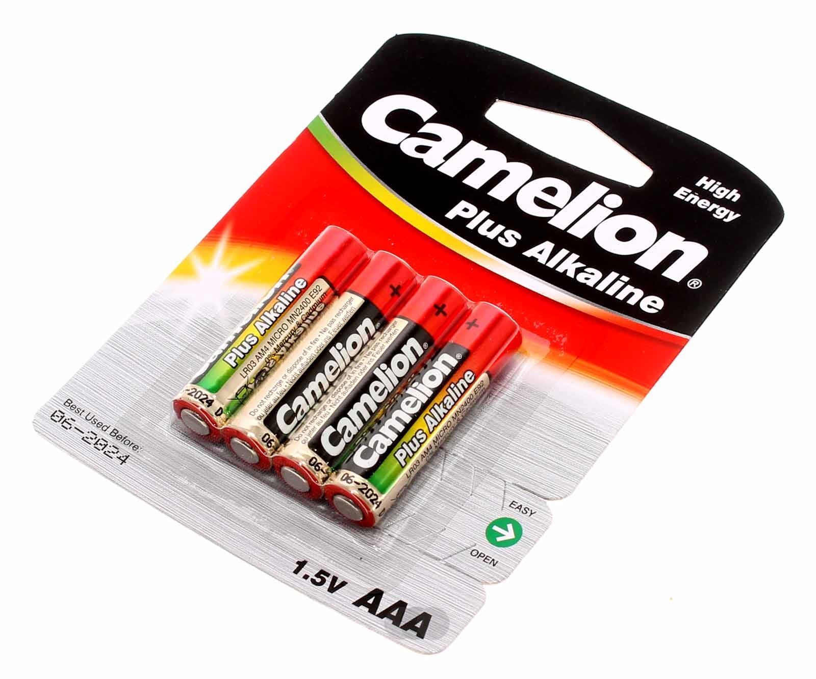 4er Pack Camelion Batterien 1,5V AAA 1250mAh LR03-BP4 ersetzt auch AM4, Micro, MN2400, E92 u.a.