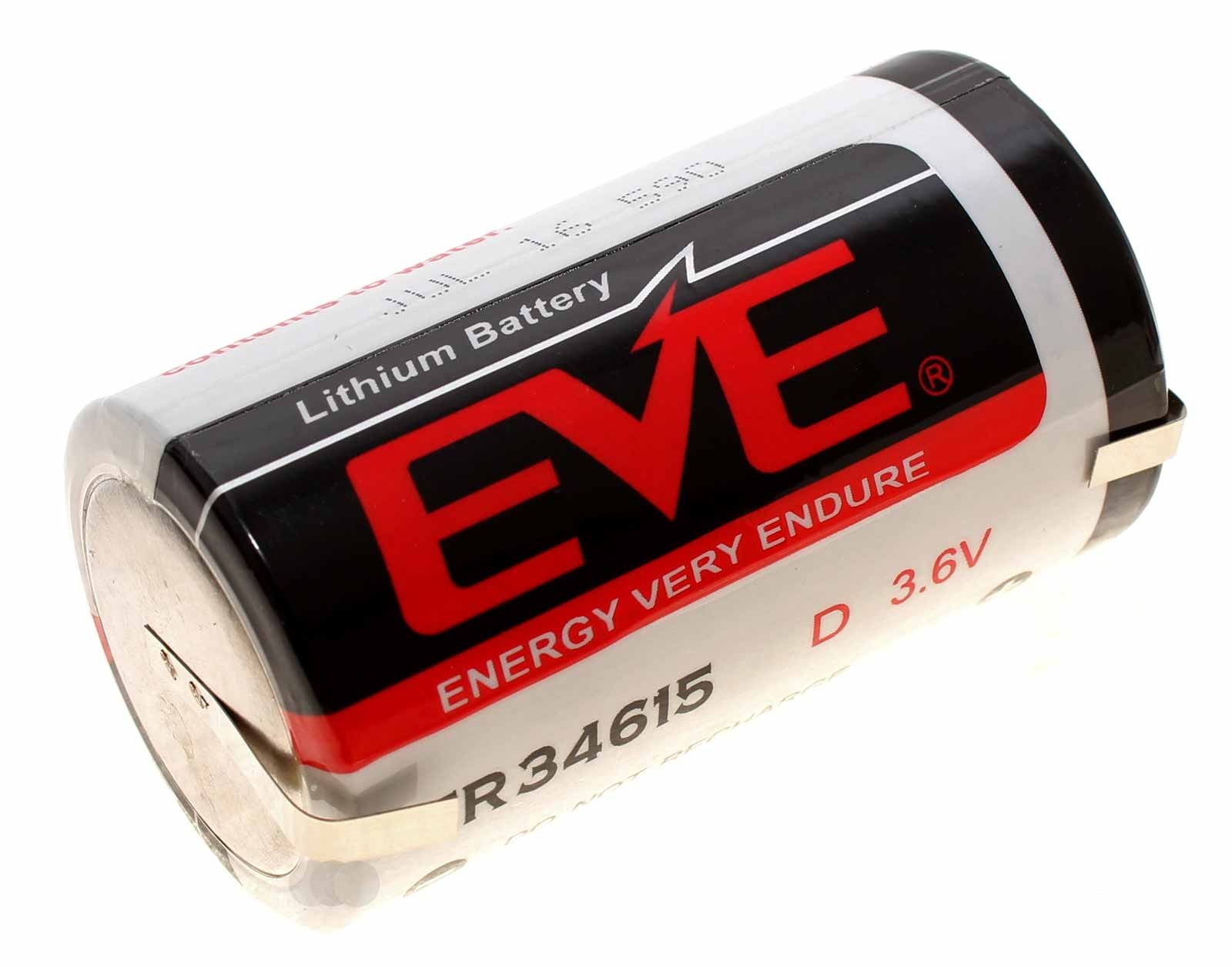 EVE ER34615 Lithium Batterie Mono D, ER34615DSEVE, U-Lötfahnen, 3,6V, 19000mAh