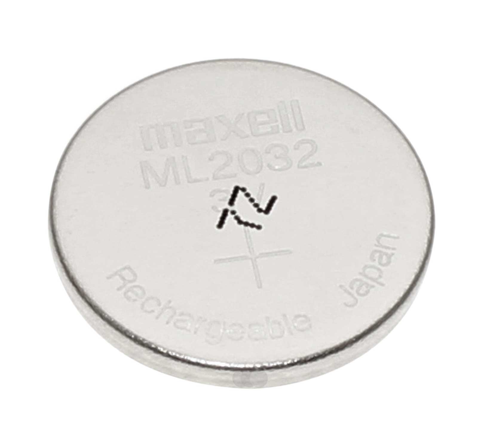 Maxell ML2032 Knopfzelle Akku Batterie, ersetzt CR2032, für Logitech K750 mit 3V und 65mAh