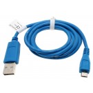 Blaues, 0,95m langes USB-Datenkabel und Ladekabel, USB 2.0 Typ A auf Micro-USB, für Smartphone, Handy, Tablet u.a.