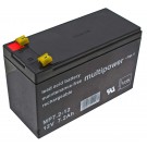 Multipower MP7.2-12 Blei Gel Akku mit 12 Volt und 7,2Ah Kapazität, Faston 4,8mm Kontakte, mit VDS Zulassung.