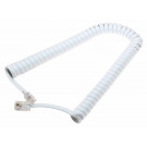 2m Telefonhörer Spiralkabel, RJ10-Stecker Western 4/4, weiss