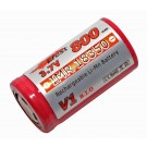 3,7 Volt Efest IMR 18350 V1 B.I.O. Akku mit flachem Pluspol und 800mAh Kapazität (Li-Mn), ungeschützt.