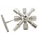 KNIPEX TwinKey® Universalschlüssel für gängige Schränke und Absperrsysteme, bzw. Schließsysteme. 10 Profile, 2 Kreuze, 1 Schlüssel, Knipex Teilenummer 00 11 01